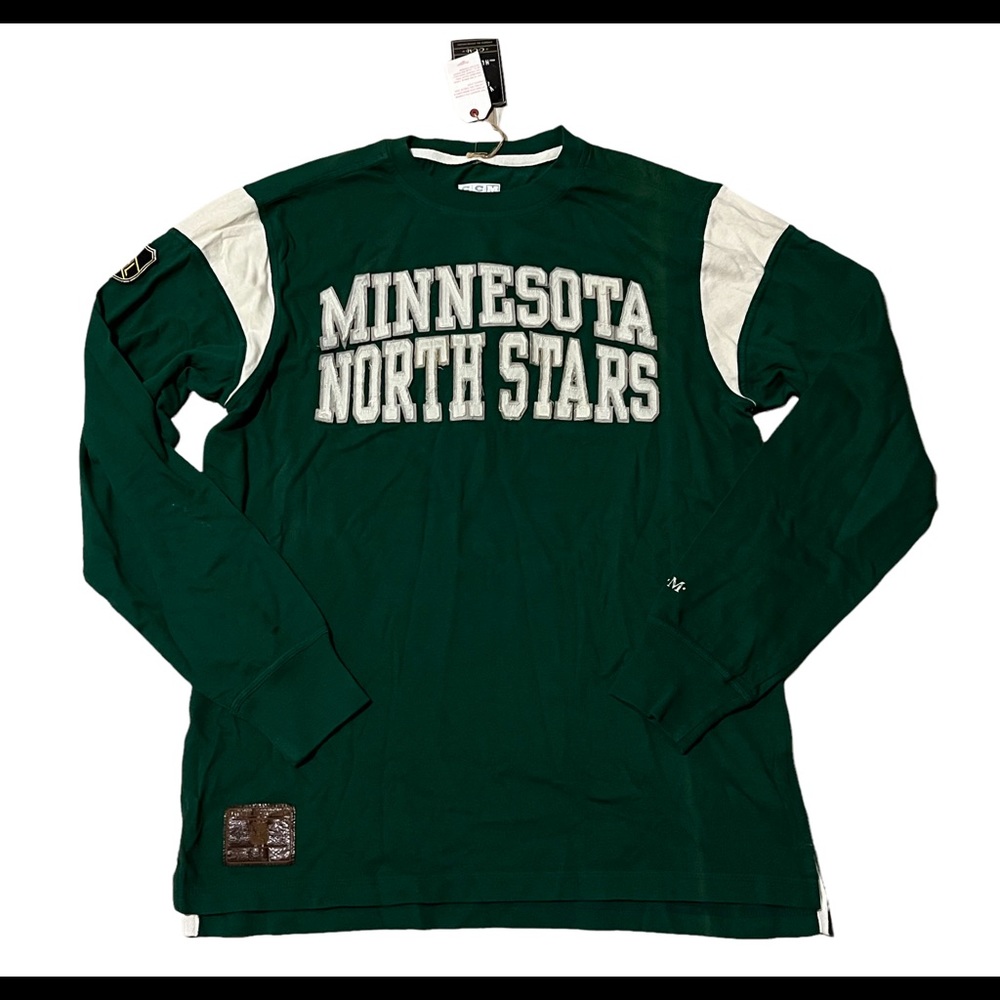 NEW LARGE green Minnesota North Stars long sleeve shirt